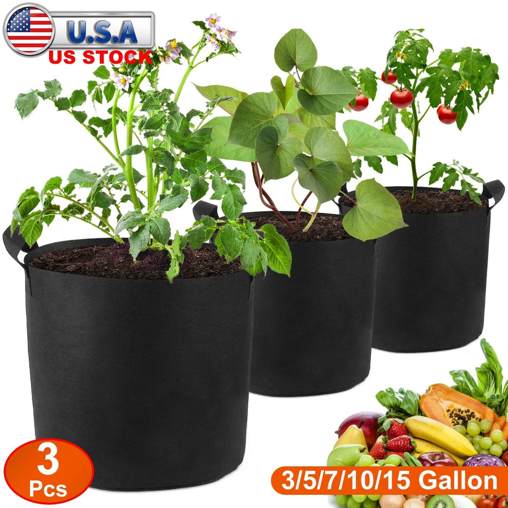 7-Gallon Fabric Grow Bags — 3-Pack