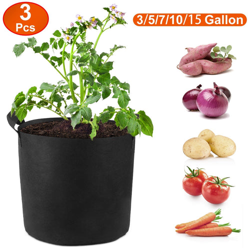 7-Gallon Fabric Grow Bags — 3-Pack