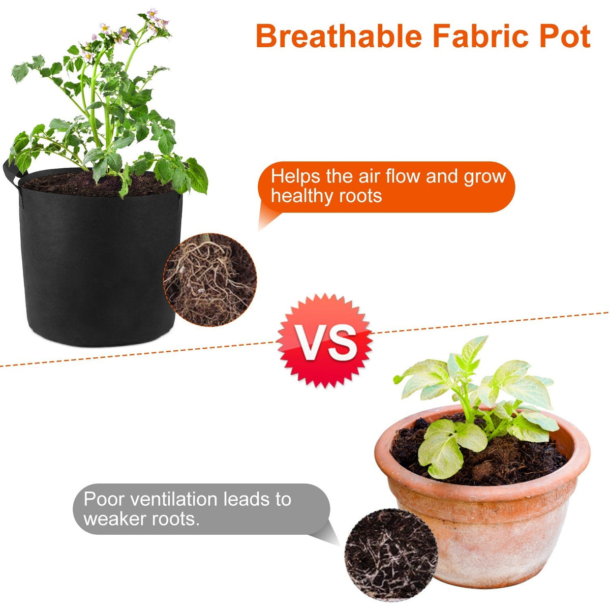 7-Gallon Fabric Grow Bags — 3-Pack
